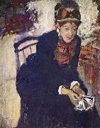 Edgar Degas Portrat der Miss Cassatt, die Karten haltend Spain oil painting artist